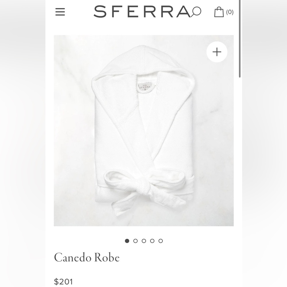 SFERRA Canedo Robe in White Size S